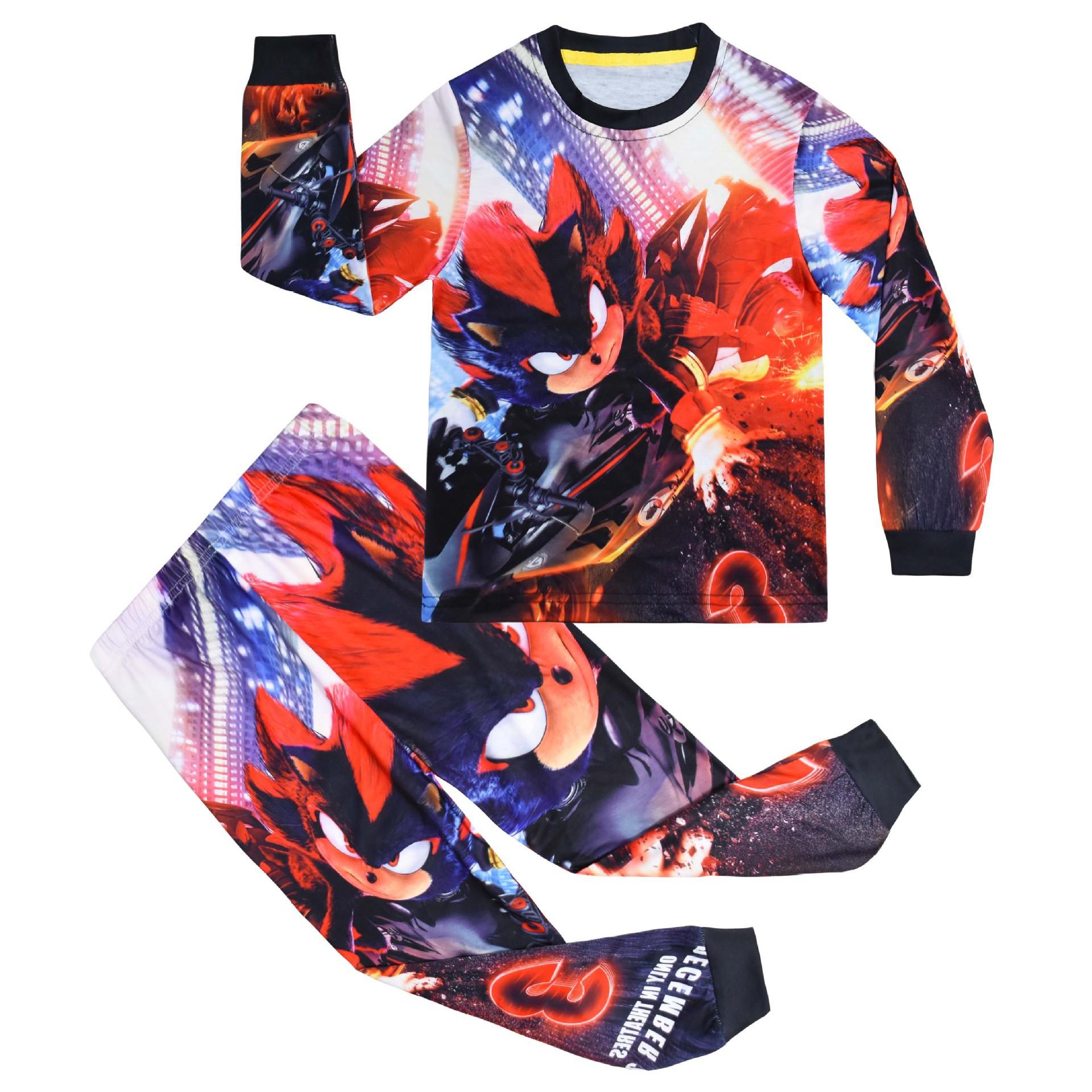 

Long-Sleeved Set, Cartoon Digital Printing, Middle-Aged And Older Children S Loungewear Long-Sleeved + Pants Set 81006. 110