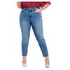 Women's Plus Size Light Blue Wash-Out Skinny Pencil Jeans High Waist Full Length Elegant Classic Stretchy Casual Summer Style
