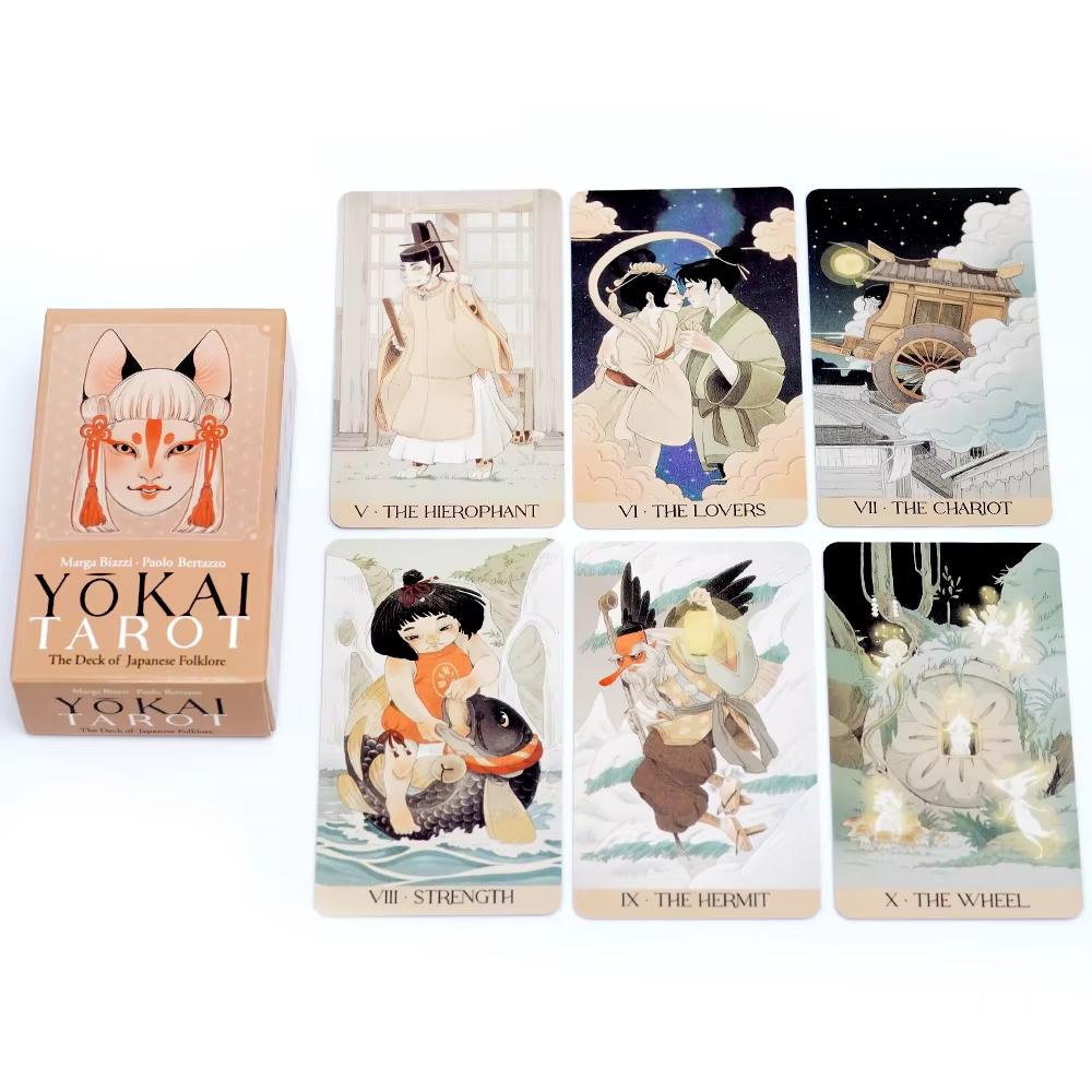 Yokai Tarot Deck Tarotkarten Verwurzelt in japanischer Folklore Englische Version Brettspiel Familie Wahrsagen Partyspiel Orakelkarten Spielzeug