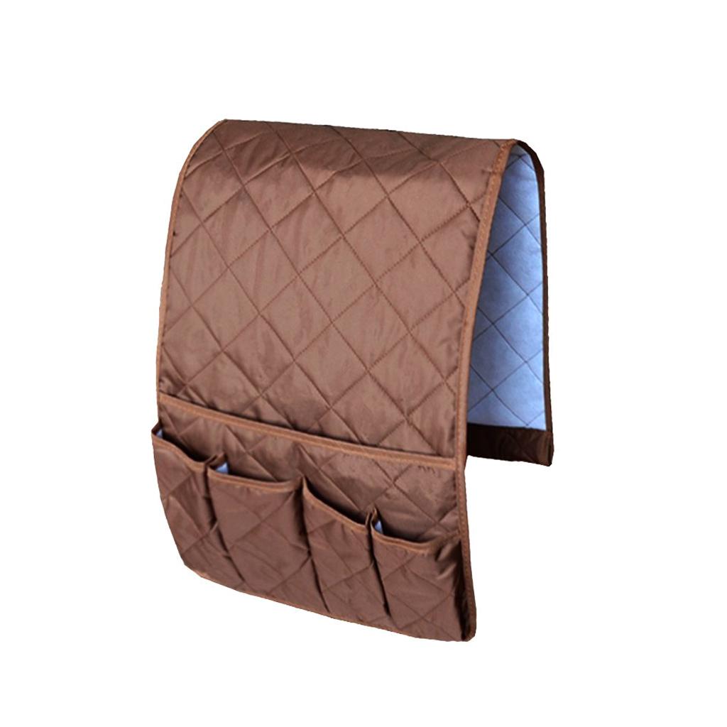 Space Saver Waterproof Sofa Couch Chair Armrest Organizer Holder, Multi- Use - Coffee, 90x34cm