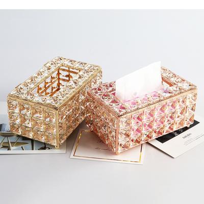 Kristall Tissue Box Serviette Toilettenpapier Home Desktop Extrahierbarer Typ Handtuchhalter Kosmetik Schmuck Aufbewahrung