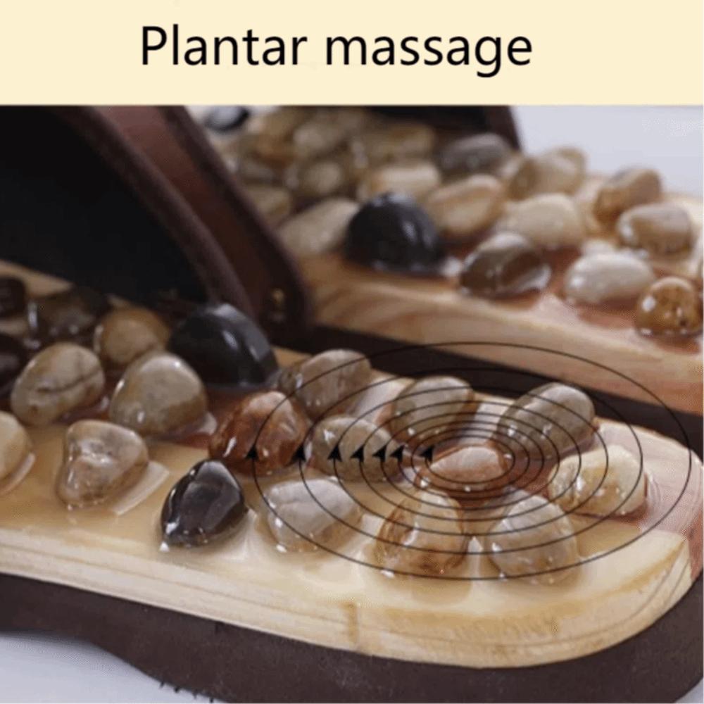 Feet Care Acupressure Massage Slippers Natural Pebbles Foot Massager Shoes  Foot Acupoint