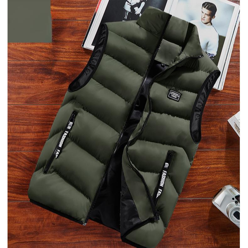 

Воротник-стойка, утолщенный, мягкий, ветрозащитный, теплая защита шеи, однотонный ремешок на молнии без рукавов 7XL зелёный