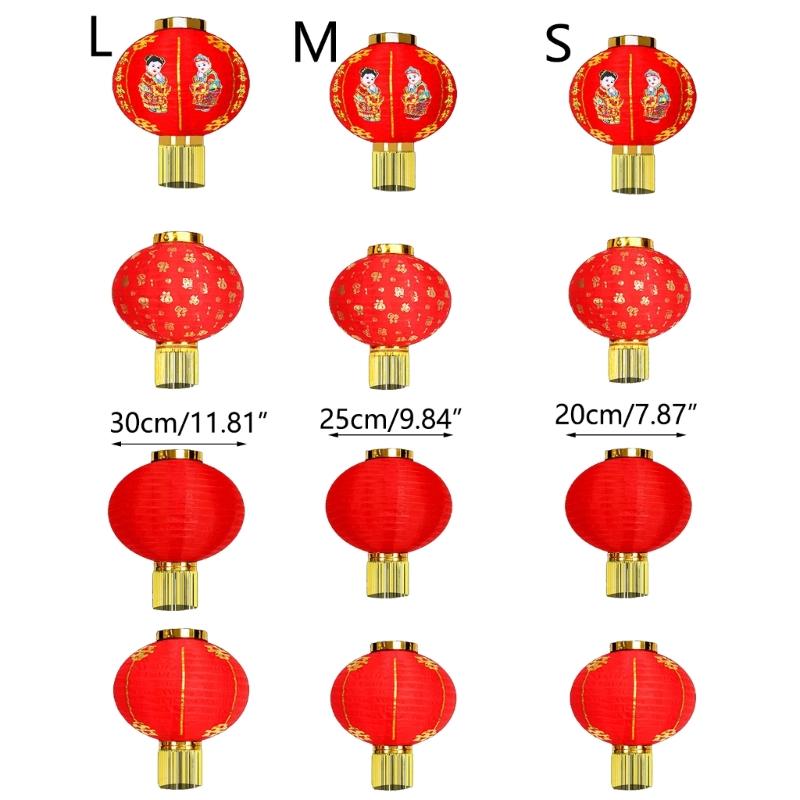 Chinese Lantern New Year Spring Festival Decoration Silk Cloth Lanterns Gifts A0KF
