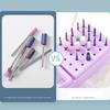 2 In 1 30 Holes  Nail Drill Bits Holder & Nail Drill Bits Cleaning Brush Case