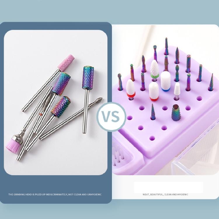 2 In 1 30 Holes  Nail Drill Bits Holder & Nail Drill Bits Cleaning Brush Case