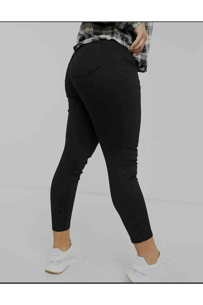 Women's Fashion Big Size jeans Black Plus Size Tight-fitting Jeans (Skinny)