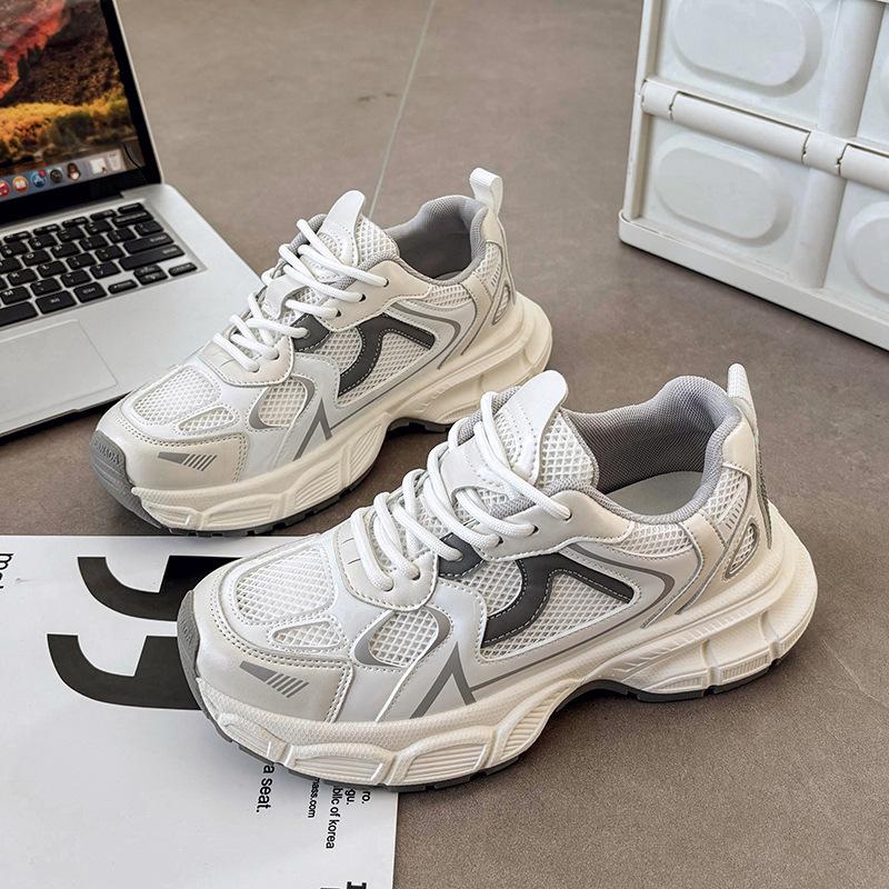 

Dad Shoes Girl 2025 Summer New Platform Sneakers Popular Height Increase Breathable Casual Shoes Versatile Little White Shoes 35