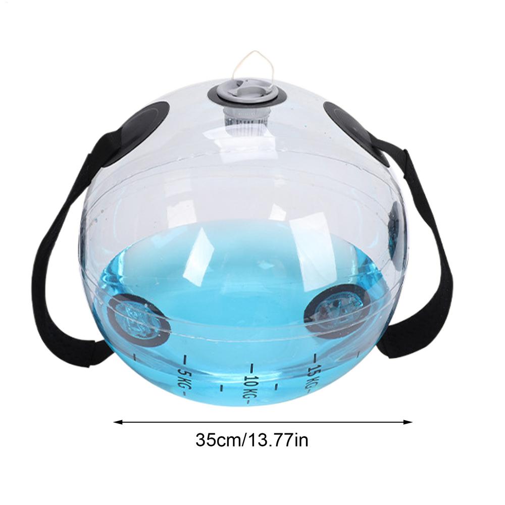 

Workout Aqua Bags Adjustable Water Training Bag 15kg Adjustable Inflatable Water Power Bags for Fitness Body Building Aqua Ball прозорий
