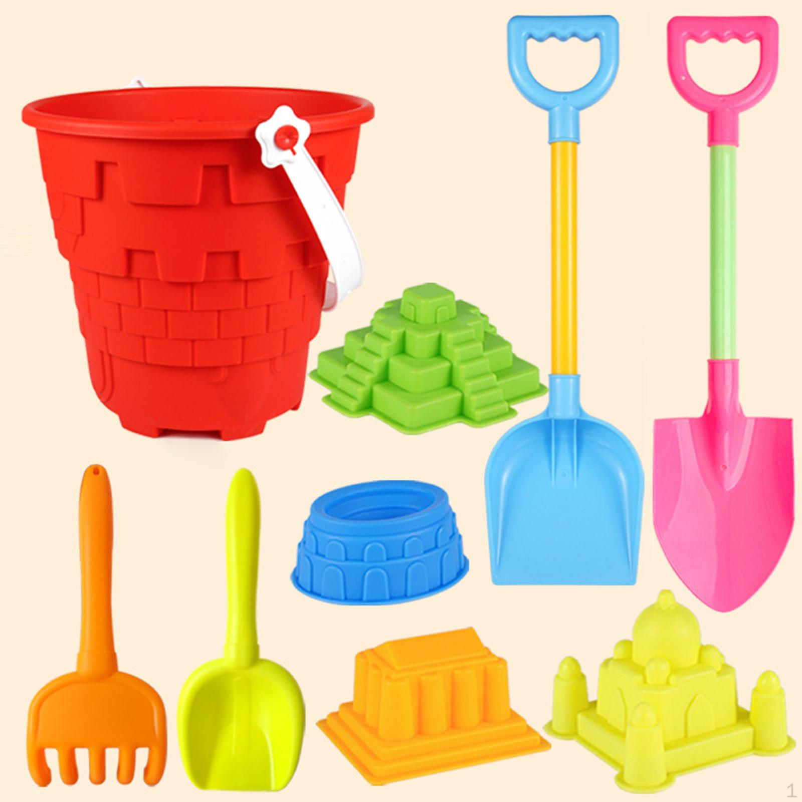 

Игровой набор из 9 предметов для детей с песком - Игрушки для строительства замков Развлечения на открытом воздухе красный