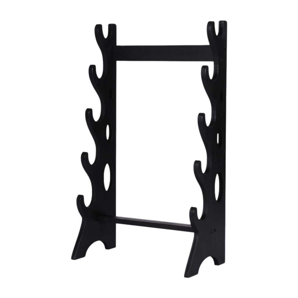 Sword Display Stand 5 Layer Flute Stand Stable Desktop Wood Sword Wall Hanger Sword Rack for Wakizashi Lightsaber Swords Flutes