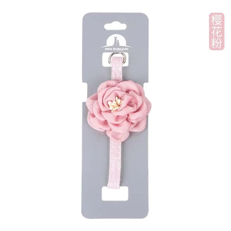 Pet Collars New Cat Camellia Flower Cat Collars Cute Princess's Birthday Adjustable Dog Dressing Tool Pet Accessories Supplies