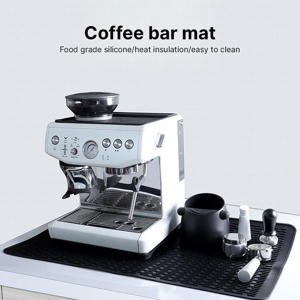 Silicone Dish Drying Mat Multifunctional Kitchen Coffee Bar Heat Resistant Silicone Pad with Anti slip Strips Soft