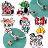 New Original Copper Red Bow Tie Car Christmas Deer Snowman Bead Fit Bracelet Diy Accessory Women Christmas Jewelry Gift