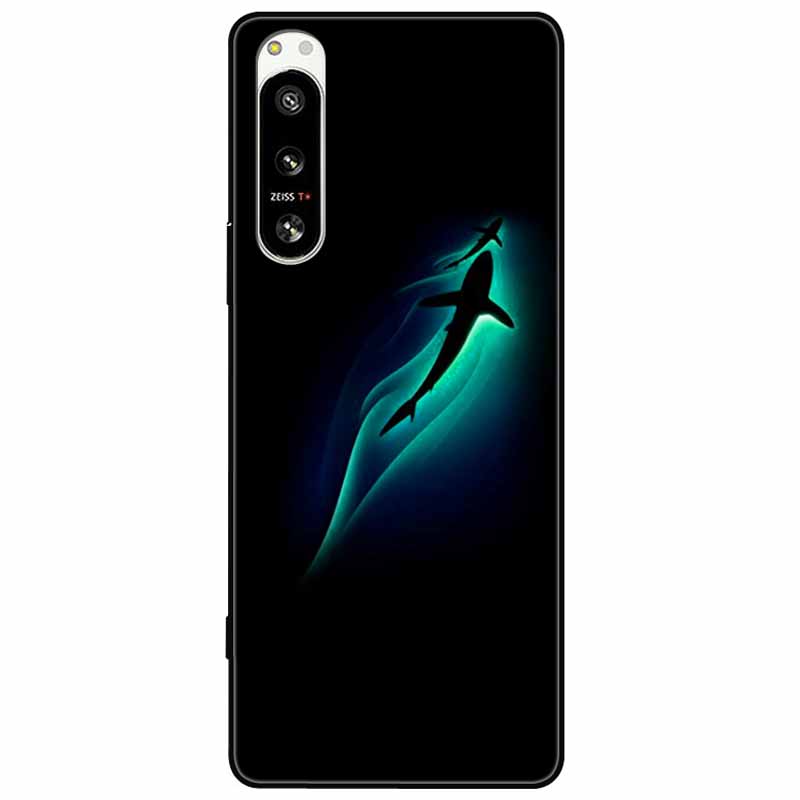 For Sony Xperia 5 IV / 10 IV Case 10IV Soft Black Silicone Forest Painted Phone Back Covers For Sony Xperia 1 IV Case TPU Coque