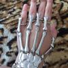 Unisex Elastic Metal Skeleton Linked Hand Chains Halloween Punk Style Bracelet Ornaments