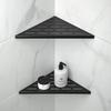 Wall-mounted Stainless Steel 304 Matte Black Corner Shower Shelf 200 Mm - Pack of 2