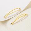 Minimalist Hammered Curved Bar Ear Cuff Stud Earrings Three Tone Option Women Simple Ear Jewelry
