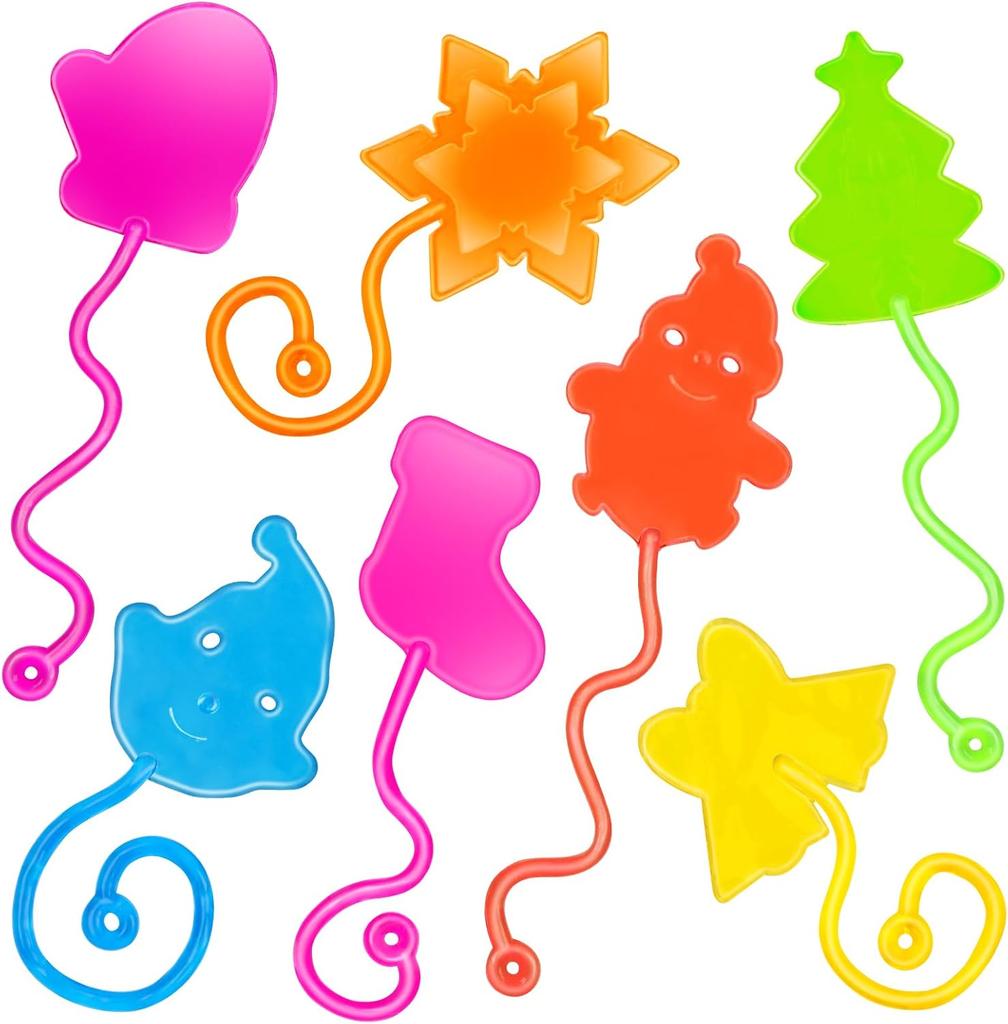 10/30/50PCS Christmas Sticky Hands Bulk Santa Elk Snowflake Stress Relief Stretchy Sticky Hands Toy for Kids Christmas Gifts