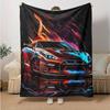1pc Neon Colorful Sports Car Flame Design Throw Blanket Home Decor, Couch Cover, Outdoor Blanket .W004