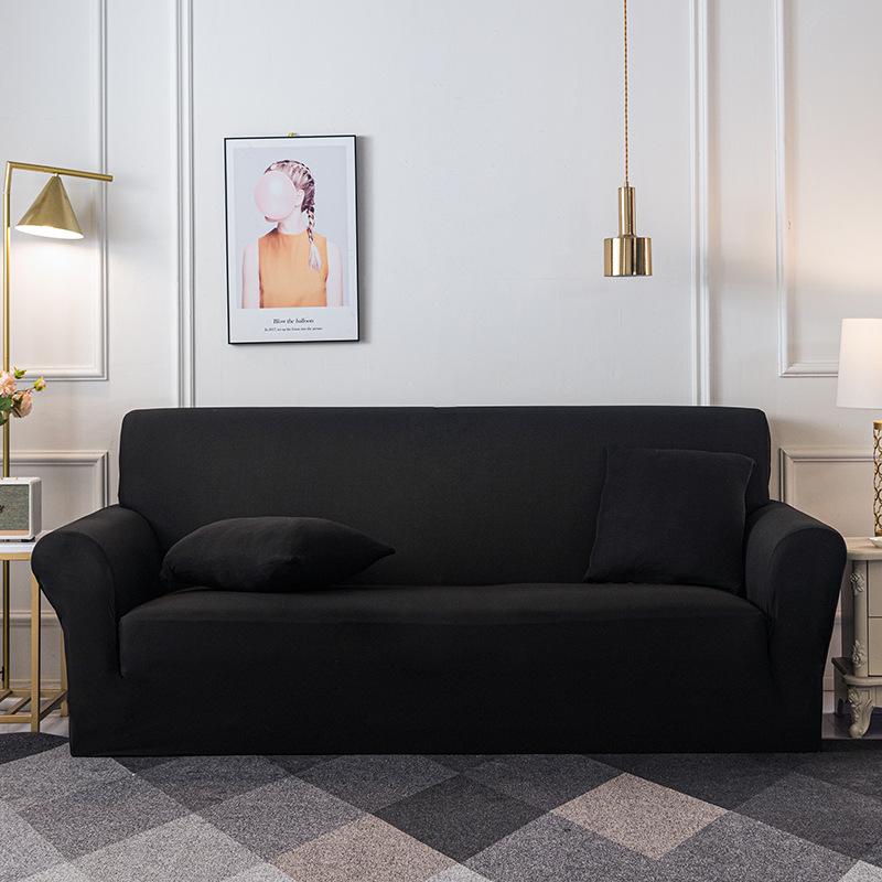 Nordic Knitted Stretch Sofa Slipcover - Solid Color, Anti-Slip, Full Wrap