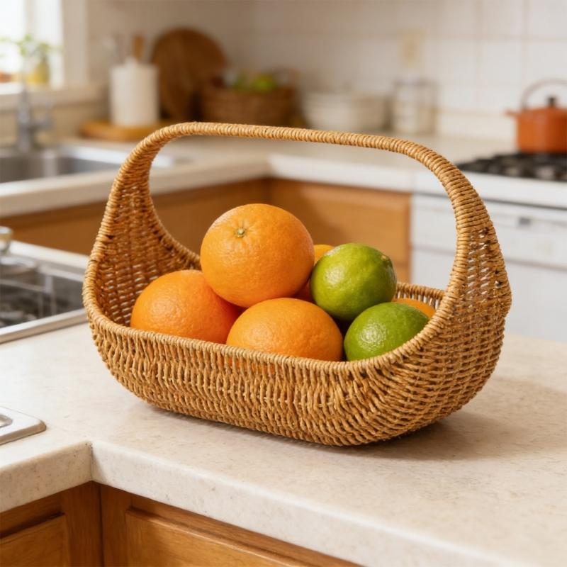 Boat Shape Handwoven Storage Basket For Picnic Flower Decoration And Home Organization Craft Of Sturdy PE Materials