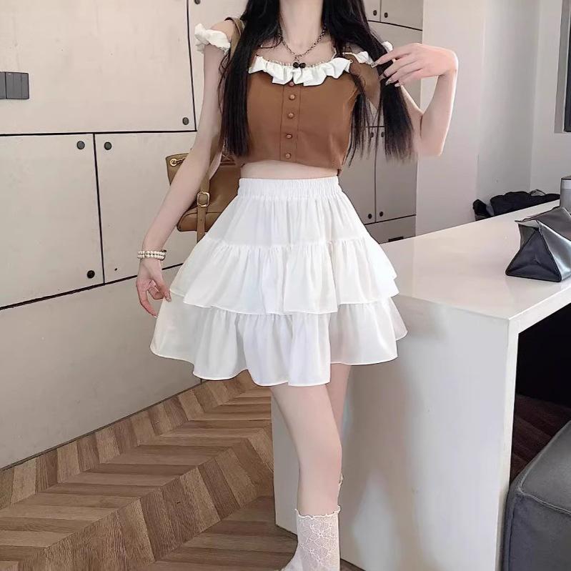 Ballet Style White Puff Mini Skirt for Women - A-Line Summer Petite Skirt