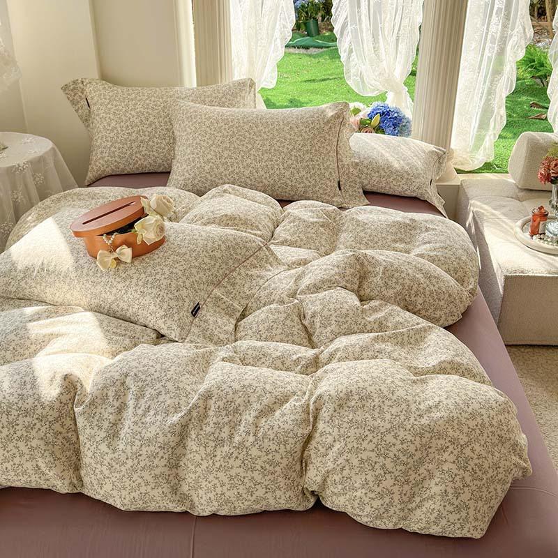 

Cotton Pure Cotton Four-Piece Set Class A Maternal And Infant Grade Double-Layer Yarn Four-Piece Set Bed Sheet Mattress Bedding 1.2m bed sheet three-piece set 1.5 * 2.0 quilt