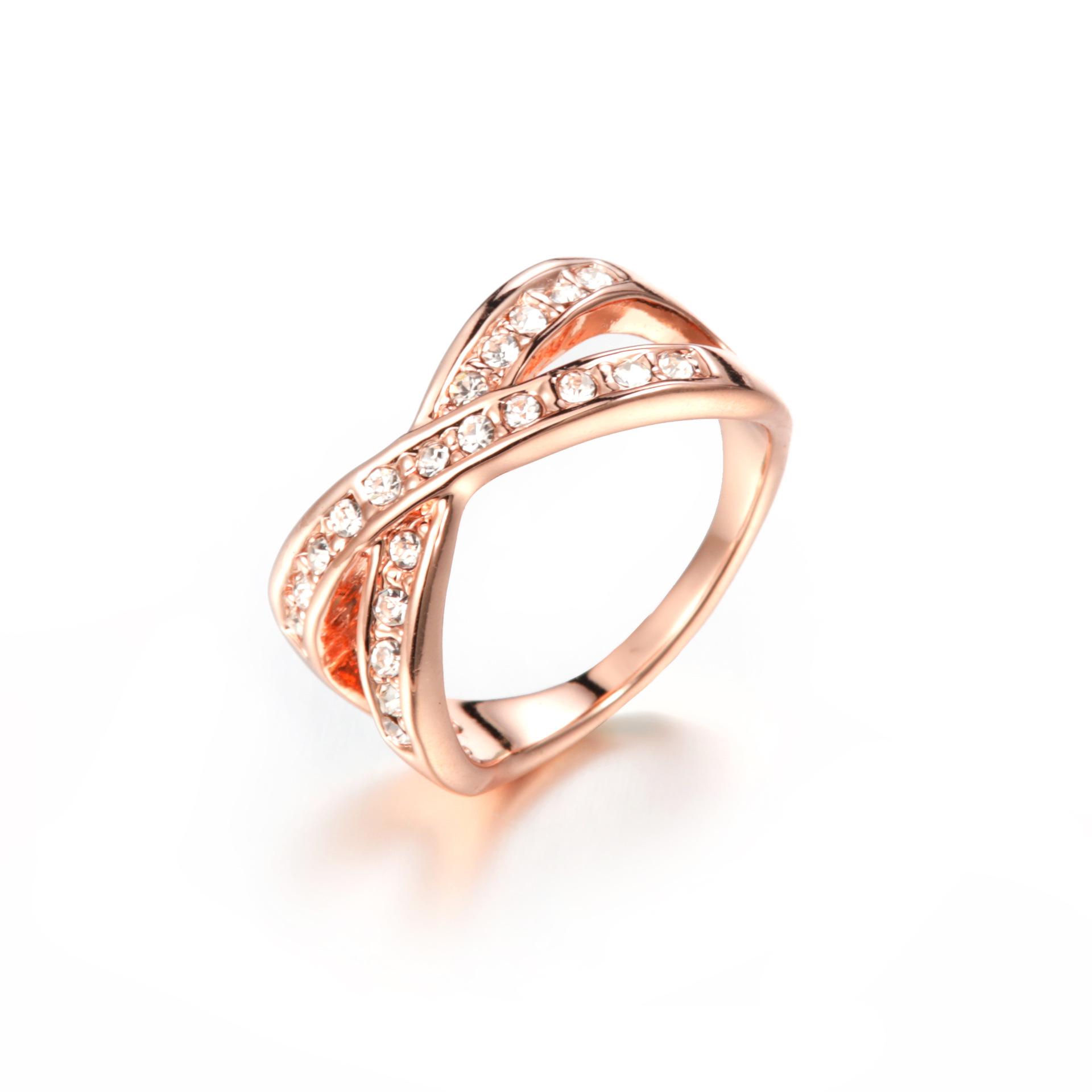 European American Fashion Square Crystal Ring Size 6