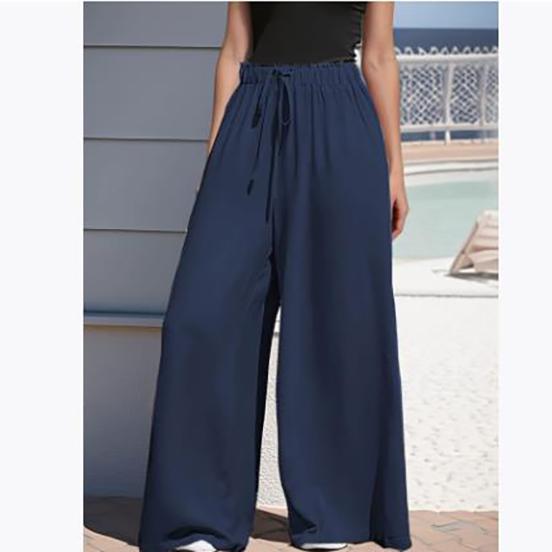 Women's Four Seasons Wide Leg Loose Drawstring Casual Fashion Pants