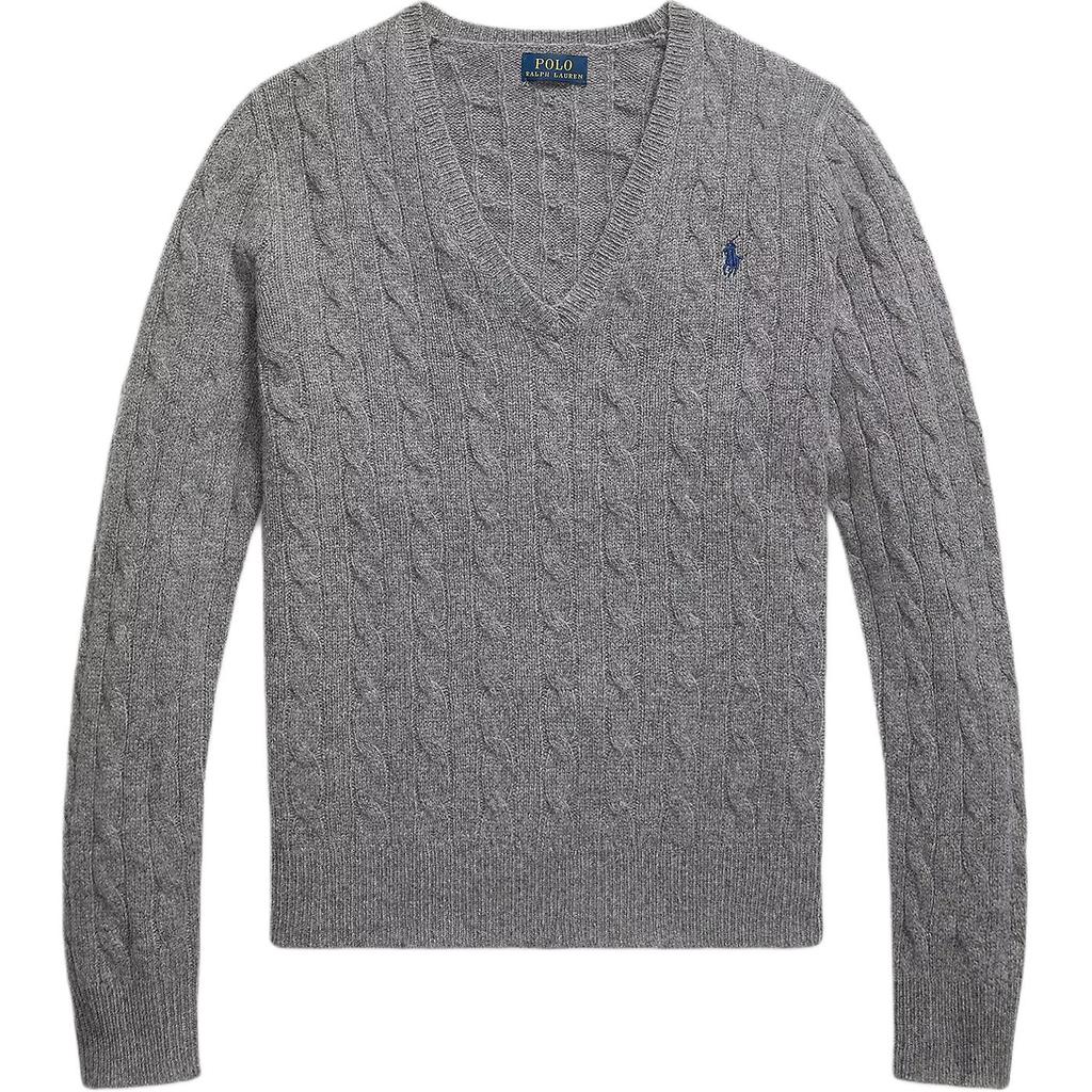 Polo Ralph Lauren Ribbed V-Neck Slim Fit Embroidered Pony Long Sleeve Sweater Women sweater 211888688-501
