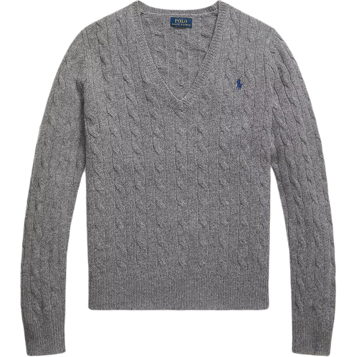 

Polo Ralph Lauren Вязаный свитер с V-образным вырезом, приталенный, с вышитым пони, с длинным рукавом, женский свитер 211888688-501 XS