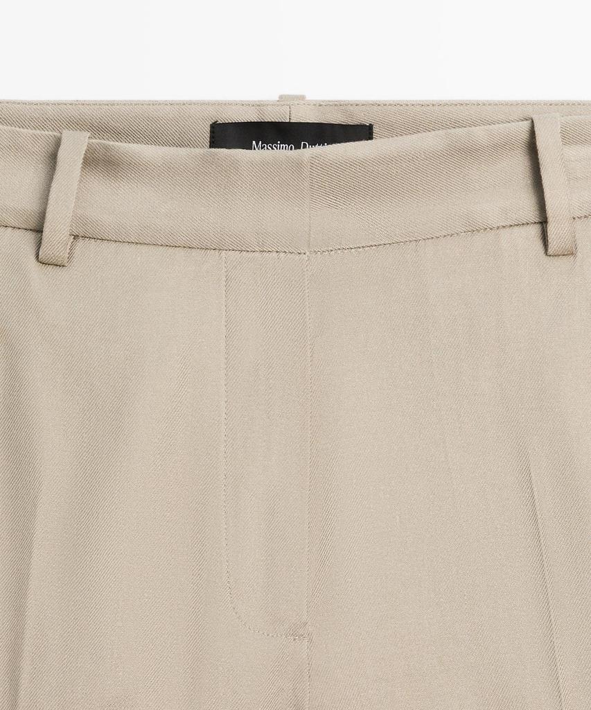 Masimodutti Straight Fit Linen Blend Pants