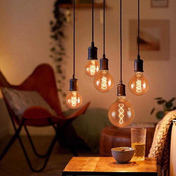 Ampoule LED - NETTLIFE - G80 - E27 - 4W (2200K) - Lot de 3 globe rétro
