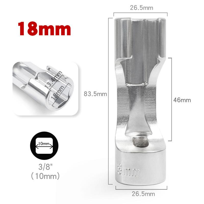 Diesel Injector Fuel Line Socket Wrench 10Mm-19Mm Open Oil Pipe Removal Sleeve Union Nut Socket Adapter Hand Tool