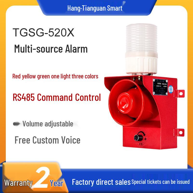 TGSG-520X Industrial Alarm: RS485 Protocol Multi-channel Sound & Light Warning Horn AC: 220V