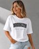 Unisexs Brooklynprint Tshirt A Casual Streetstyle Fashion Piece With Lettering Harajukustyle Y2k Shortsleeve Tshirt
