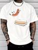 Funny Jumping Hot Dog Cartoon Food Pattern Graphic Print Unisexs Crew Neck Short Sleeve Tee Casual Daily Soft Basic Daily Wear Top