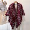 Écharpe Triangle Automne Hiver Enveloppement de Cou pour Femmes Châle Mélangé Imitation Cachemire Épaisse Tricotée Chaude pour Épaule