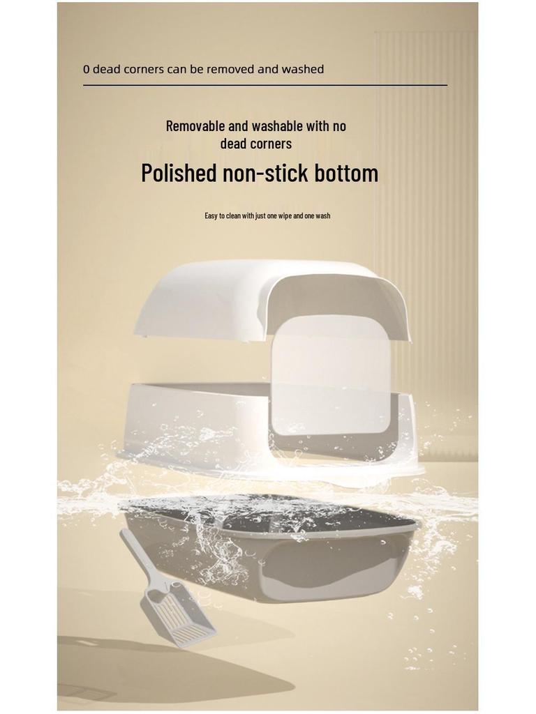 Extra-Large Enclosed Cat Litter Box: Odor & Splash-Proof, Dual-Use Design