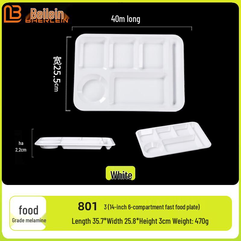 A5 Food Grade Melamine Compartment Canteen Plate