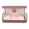 Watch Roll Case   PU Leather 3 Slots Watch Travel Case for Bracelets Jewelry Brown