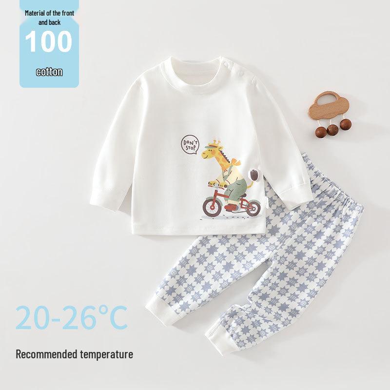 Giraffe Baby Suit: Spring/Summer Children's Home Wear Set, Boys' Spring/Autumn Clothing, Autumn Pants