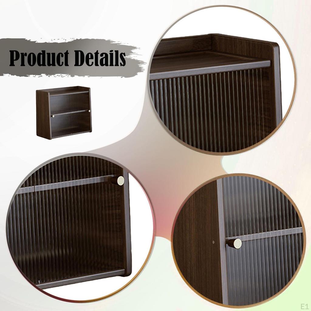 Countertop Storage Cabinet Counter Classic with Sliding Door Desktop Organizer for Bathroom