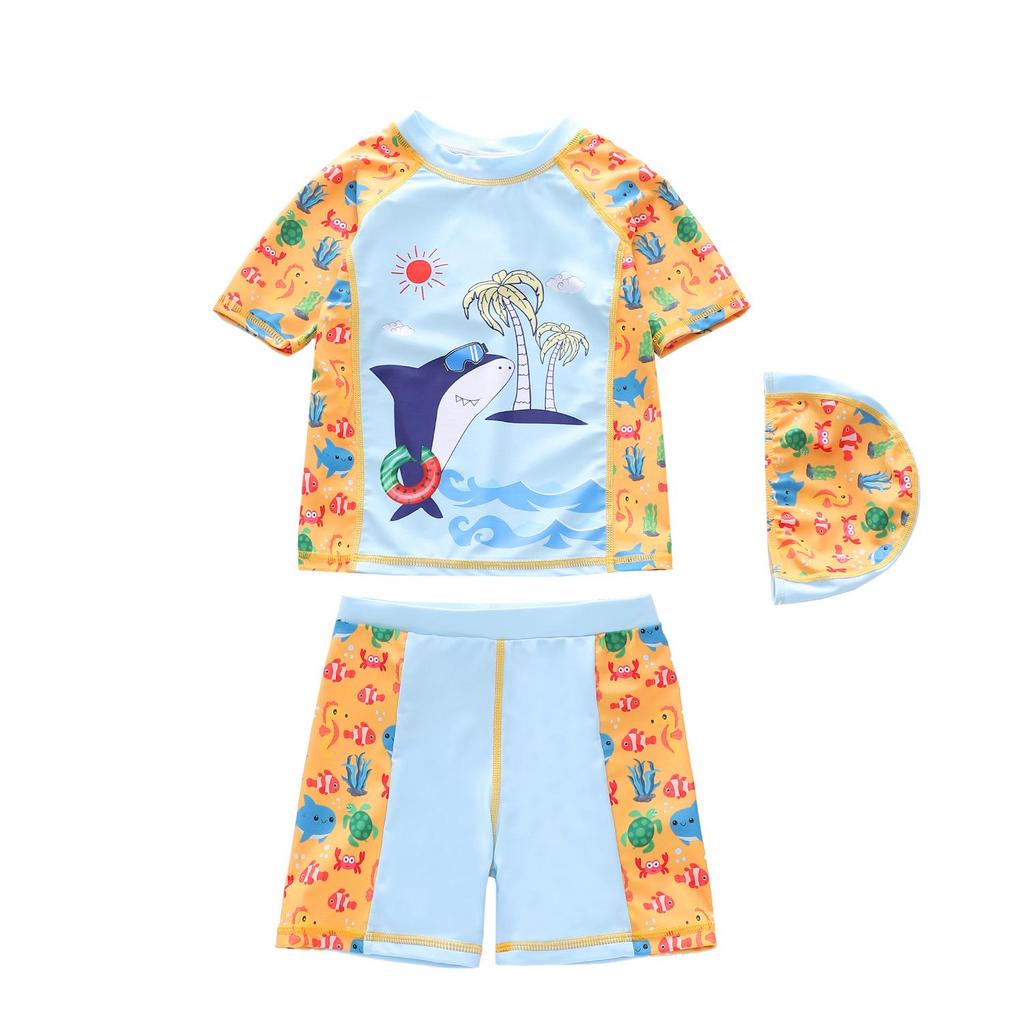 New Dinosaur & Shark Toddler Boys' Three-Piece Swimsuit Set