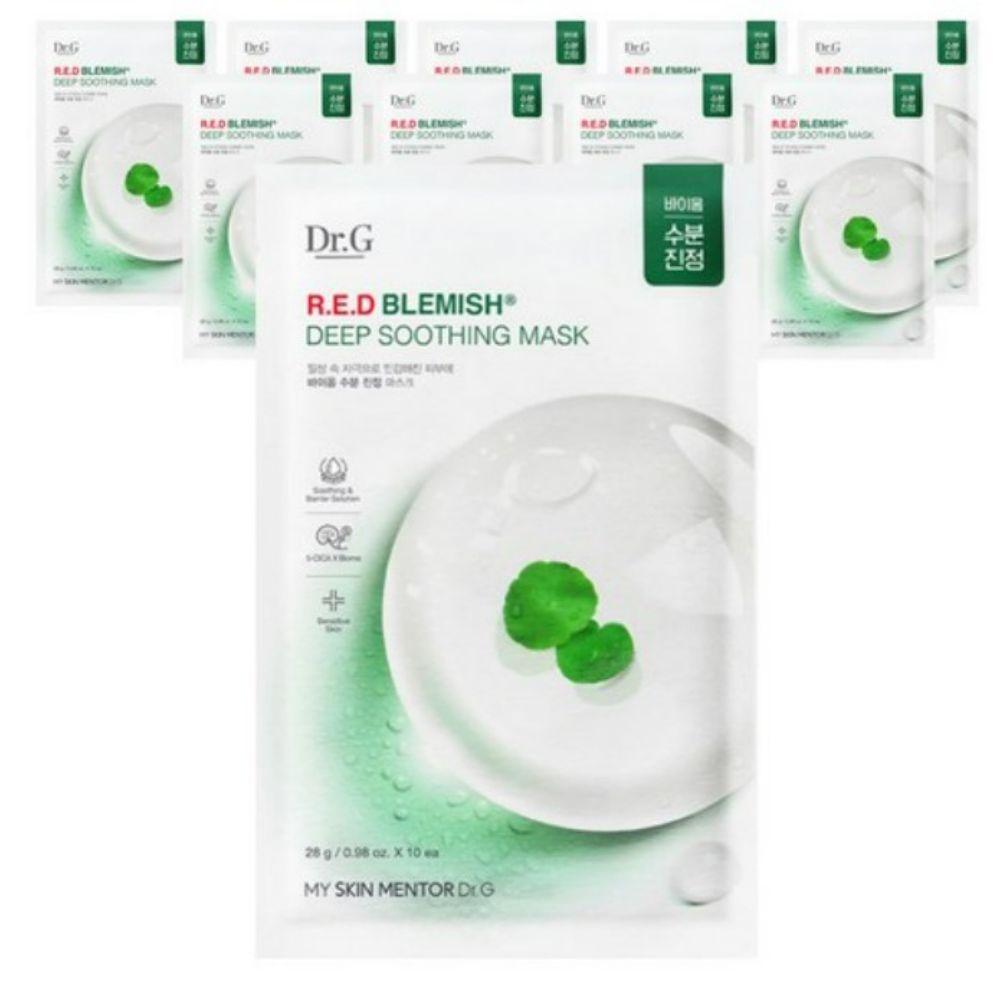 Dr.G Red Blemish Deep Soothing Mask Intensive Calming & Hydrating Face Mask 28g x 10pcs