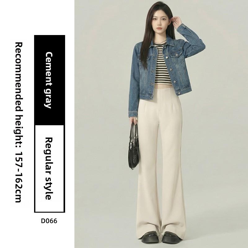 Micro Flared Pants For Women With Stretch Polyester And High Waist Design For Casual Spring Wear