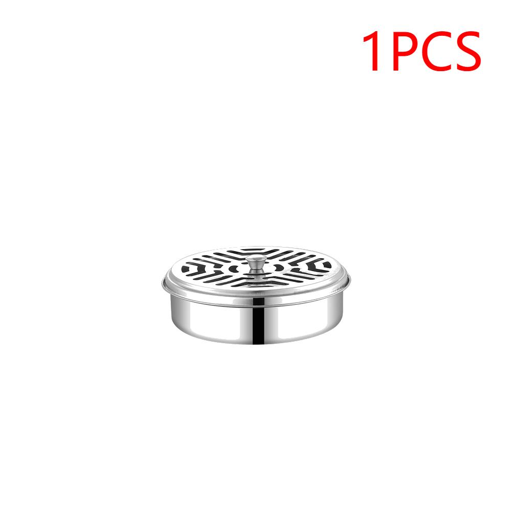 Mosquito Spiral Holder Box Stainless Steel Anti Mosquito Spiral Box with Lid Mosquito Coil Burner for Living Room Bedroom