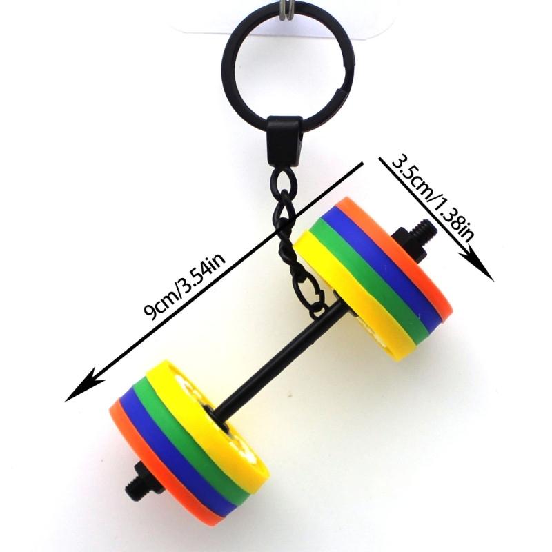 Rubber Dumbbell Keychain Lightweight Portable Exercise Themed Decorative Creative Sports Fitness Bag Decoration