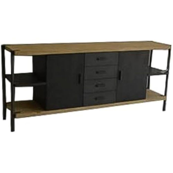 Buffet Bas - HOME ESPRIT - Multicolore - Métal - 186 X 45 X 80 Cm - Meuble De Séjour